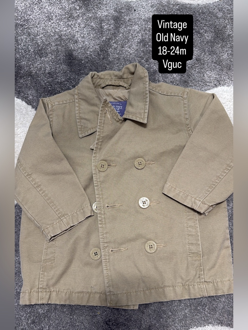 Vintage Old Navy Toddler Double-Breasted Olive Jacket
